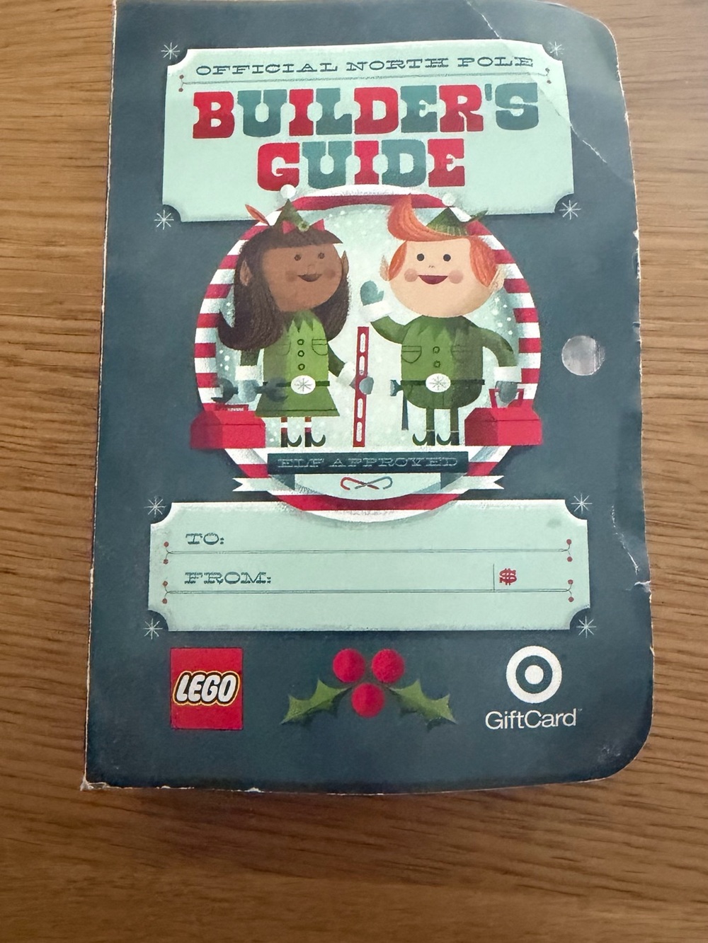 Lego Builder's Guide Gift Card Holder - Teal, Red & Green